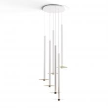 Koncept Inc CMP-C6-S-36-MWT+MBRS9 - Combi Pendant 36" Circular 6 Combo Matte White with Matte White Canopy