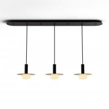 Koncept Inc CMP-L3-S-06-MTB+MBRS9+GLB - Combi Pendant 6" Linear 3 Combo Matte Black with Matte Black Canopy