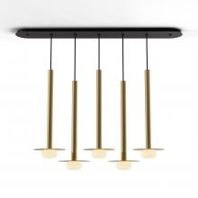 Koncept Inc CMP-L5-S-24-BRS+MBRS9+GLB - Combi Pendant 24" Linear 5 Combo Brass with Matte Black Canopy