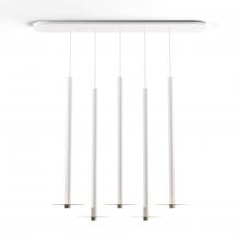 Koncept Inc CMP-L5-S-36-MWT+MBRS9 - Combi Pendant 36" Linear 5 Combo Matte White with Matte White Canopy