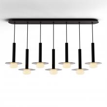 Koncept Inc CMP-L7-S-12-MTB+GDGY9+GLB - Combi Pendant 12" Linear 7 Combo Matte Black with Matte Black Canopy