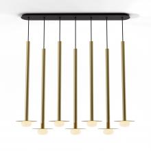 Koncept Inc CMP-L7-S-36-BRS+MBRS9+GLB - Combi Pendant 36" Linear 7 Combo Brass with Matte Black Canopy