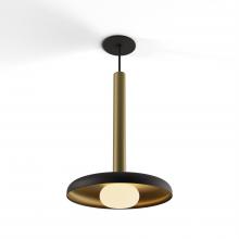 Koncept Inc CMP-S1-S-16-BRS+SMBB12+GLB - Combi Pendant 16" Single Unit Brass with Matte Black Canopy