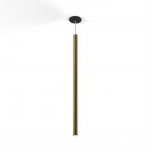 Koncept Inc CMP-S1-S-36-BRS - Combi Pendant 36" Single Unit Brass with Matte Black Canopy, Suspension / Flush Mount 2-in-1