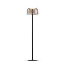 Koncept Inc YUF-SW-MTB+STEA - Yurei Floor Lamp (Matte Black) with 14" Acrylic Shade, Tea