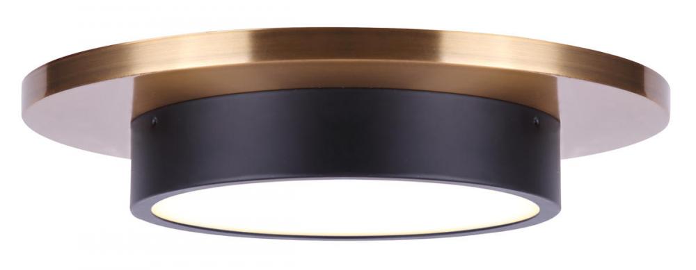 MODI, LFM212B12BKG, MBK + GD Color, 12" LED Flush Mount, Acrylic, 20W LED (Integrated), Dimmable