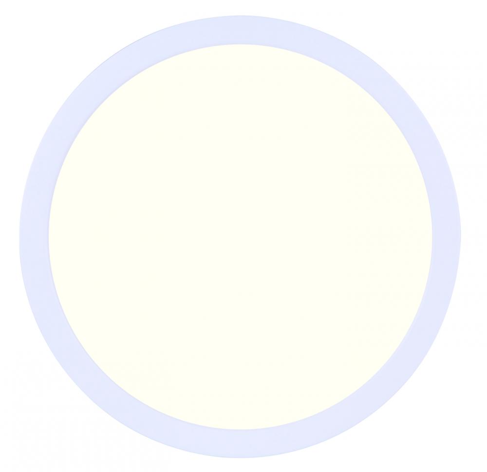 LED Edgeless Flush Mount,12" White Color, 25W Dimm., 2700K 1750Lumens, 3/3.5/4/5000K 5CCT Swtich