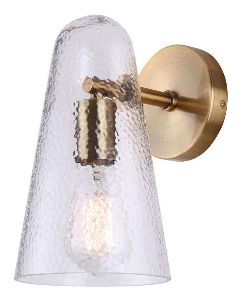 LUISA, 1 Lt Wall Fixture, Hammered Glass, 60W Type A, 5.75" W x 10.25" H x 8" D, Easy Co