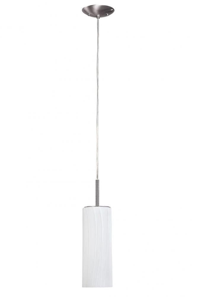 Helena, 1 Lt Pendant, White Line Glass, 100W Type A, 4 3/4" W x 63" H