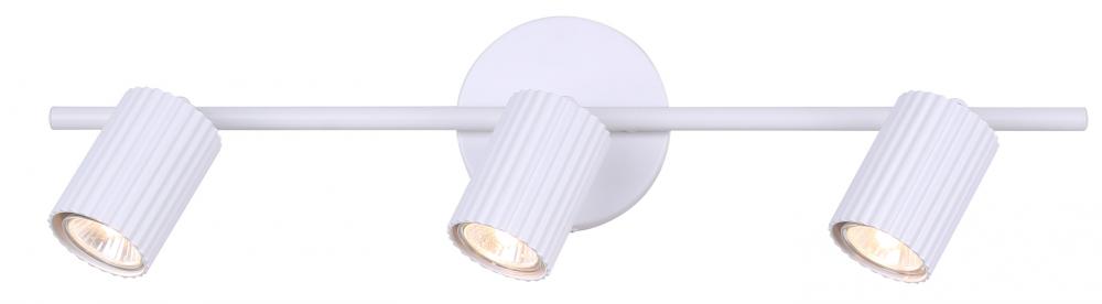 REXTON 3 Light 22.5 in. Ceiling/Wall Matte White Track Light Kit with Matte White Metal Shade