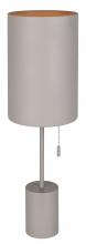 Canarm ITL1164A23GY - FLINT 23 in. Grey Table Lamp with Gray Metal Shade and Pull Chain Switch