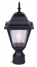 Canarm IOL1310 - Outdoor, IOL13 BK, 1 Bulb Post Light, Clear Bevelled Glass, 100W Type A or B,  fits 3 IN Post