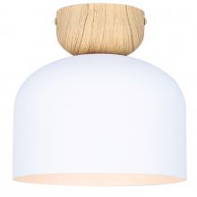 Canarm IFM1152A09WHW - CALEB, MWH + Faux Wood Color, 1 Lt Flush Mount, 60W Type A, 9" W x 8.5" H, Easy Connect Inc.