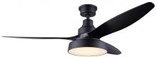 Canarm CF52ROM3BK - Roman 52 in. Indoor Matte Black Standard Ceiling Fan with Soft White Integrated LED with Remote