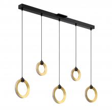 Kendal PF328-5LBR-BLK/BRS - 5 LIGHT LED PENDANT BAR