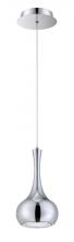 Kendal PF50-1L-CH - FLUTE series 1-Light LED Chrome Pendant