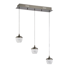 Kendal PF91-3LBR-BKS - ARIKA series 15 Watt Chrome Integrated LED 3-Light Pendant Bar