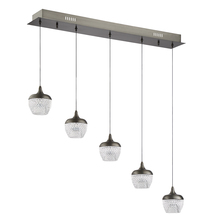 Kendal PF91-5LBR-BKS - ARIKA series 25 Watt Chrome Integrated LED 5-Light Pendant Bar