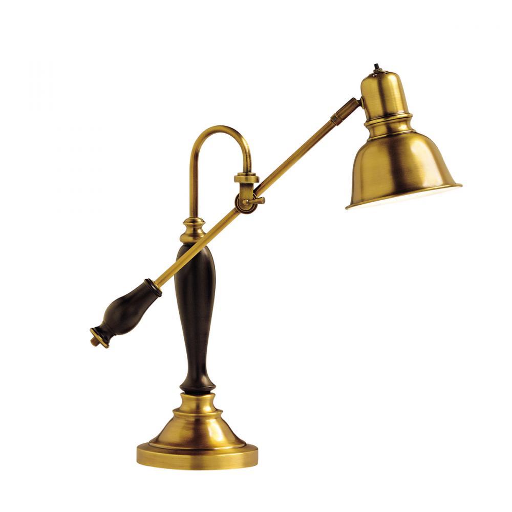 One Light Antique Brass Desk Lamp