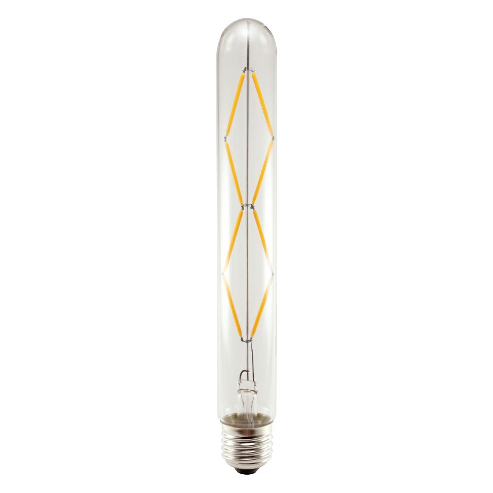 LED Filament Lamp T10 E26 Base 6W 120V 27K Clear Zig-Zag Dim Standard