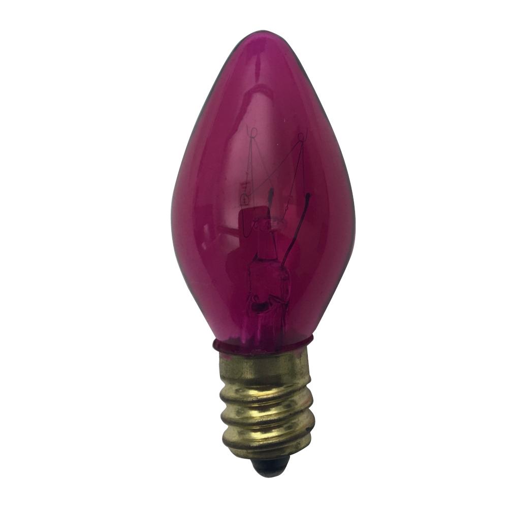 INCANDESCENT COLOURED LAMPS C7.5 / CANDELABRA E12 / 5W / 120V Standard