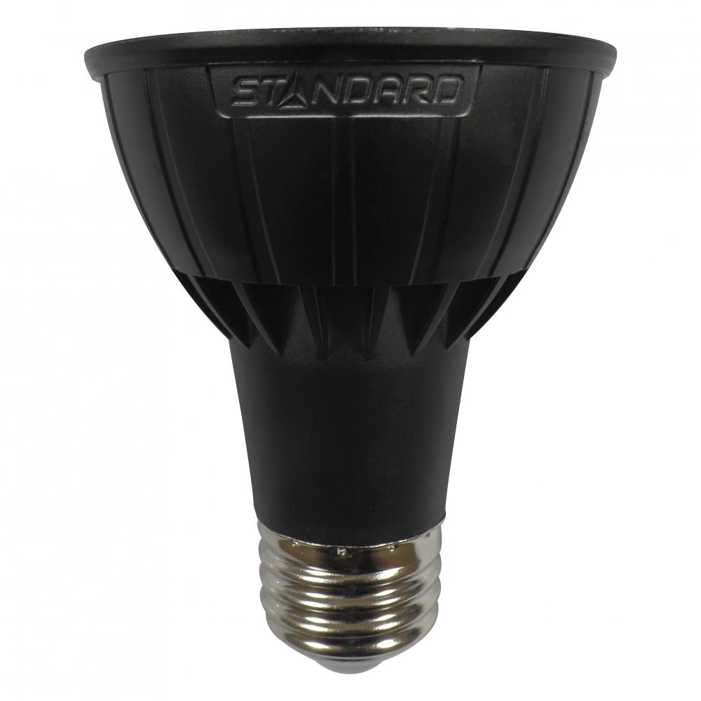 LED Lamp PAR20 E26 Base 7W 120V 30K Dim 25° Black  STANDARD