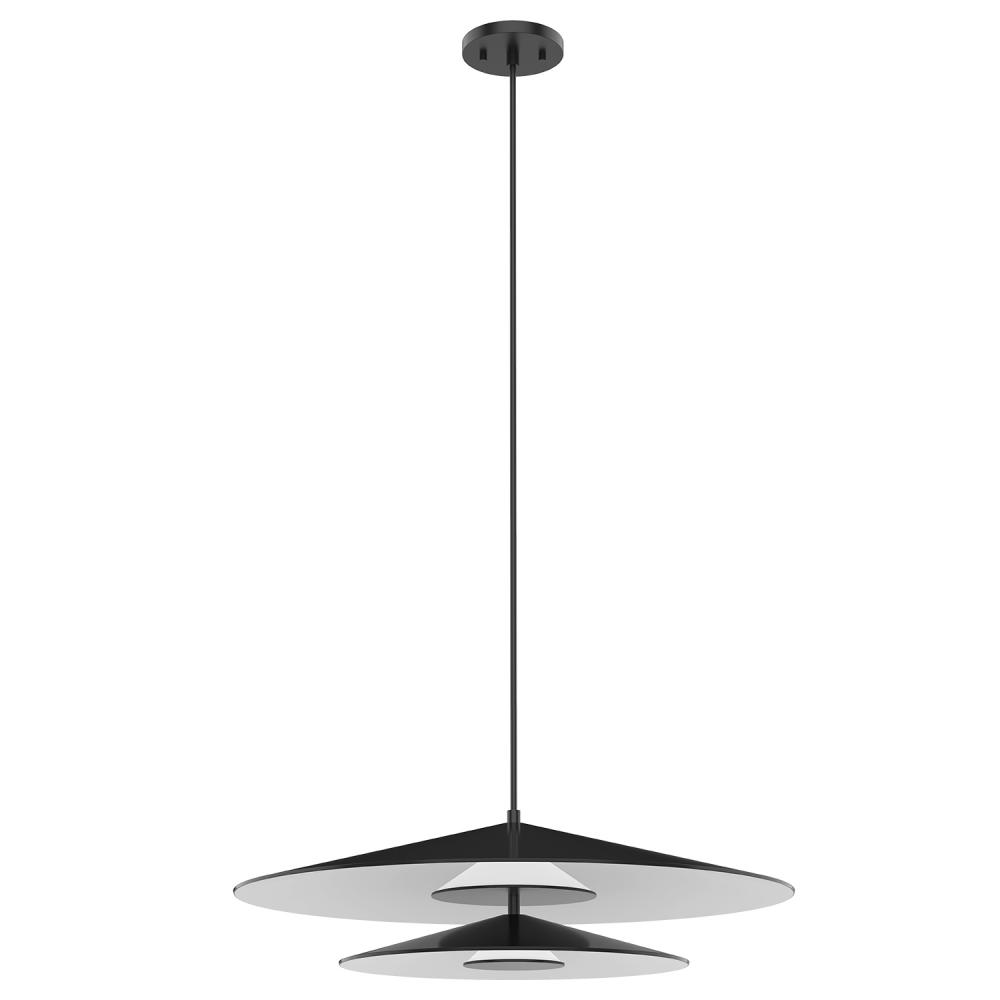 Cruz 24-in Metal - Black/White LED Pendant