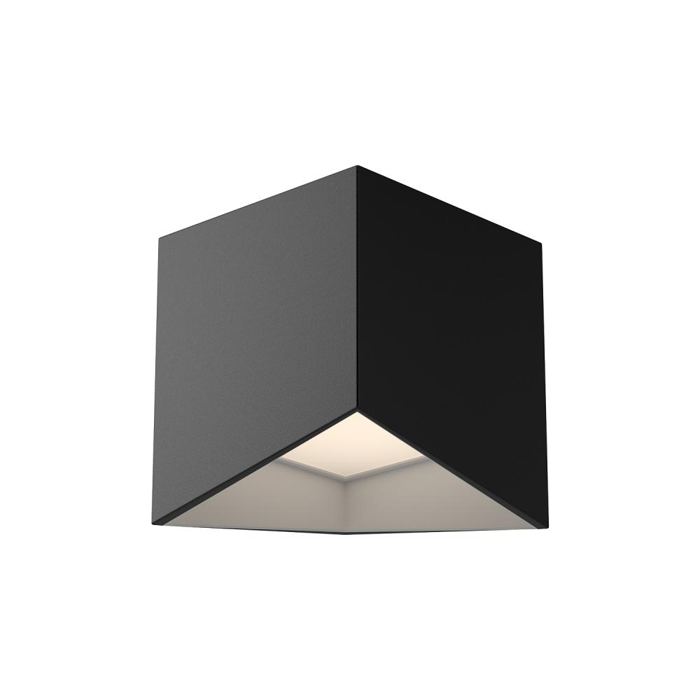 Cubix 5-in Black/White LED Flush Mount