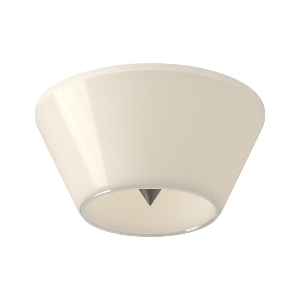 Holt 10-in Brushed Nickel/Glossy Opal Glass LED Flush Mount