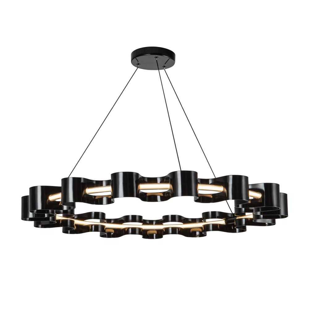 Nami 35-in Gloss Black LED Chandelier