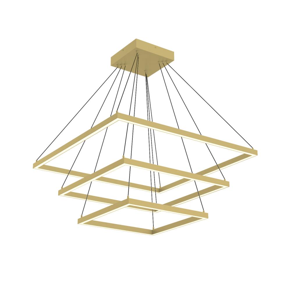 Piazza 32-in Brushed Gold LED Chandeliers