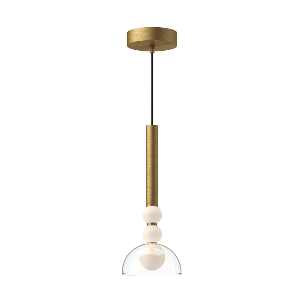 Rise 6-in Brushed Gold/Clear LED Pendant