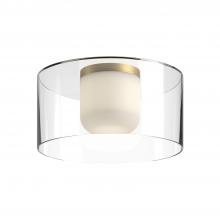 Kuzco Lighting Inc FM53512-BG/CL - Birch 12-in Brushed Gold/Clear LED Flush Mount