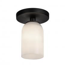 Kuzco Lighting Inc SF57704-BK/GO - Nola 4-in Black/Glossy Opal Glass 1 Light Semi-Flush