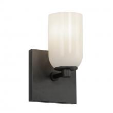 Kuzco Lighting Inc WS57704-BK/GO - Nola 4-in Black/Glossy Opal Glass 1 Light Wall Sconce