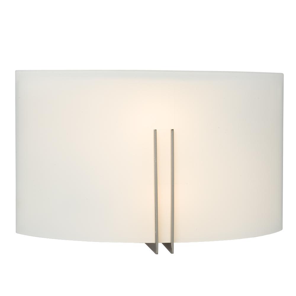 2-Light Wall Sconce - Brushed Nickel with Satin White Glass