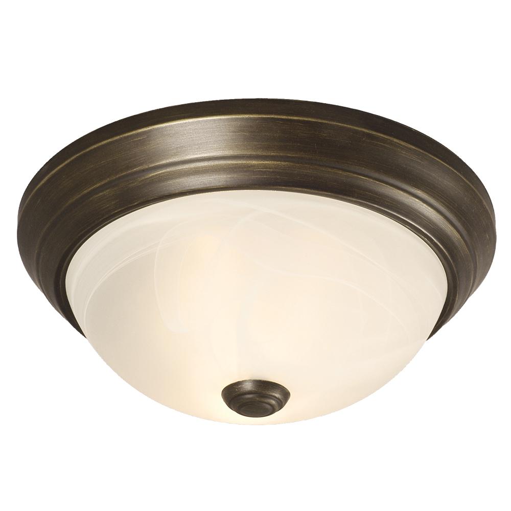 Flush Mount - Oil Rubbed Bronze w/ Marbled Glass