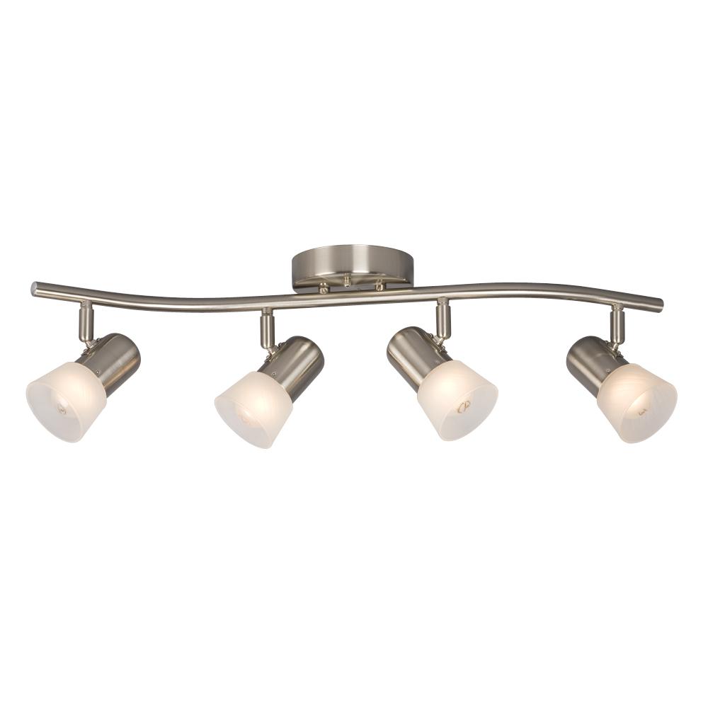 4 Light Track Light - Brushed Nickel with Frosted Glass