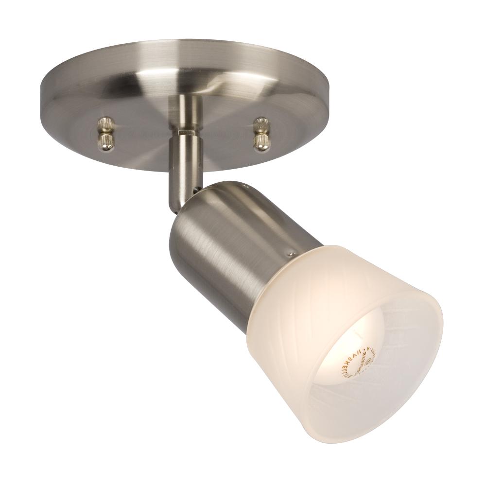 1 Light Spot Light - Brushed Nickel with Frosted Glass