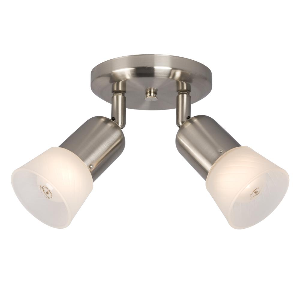 2 Light Spot Light - Brushed Nickel with Frosted Glass