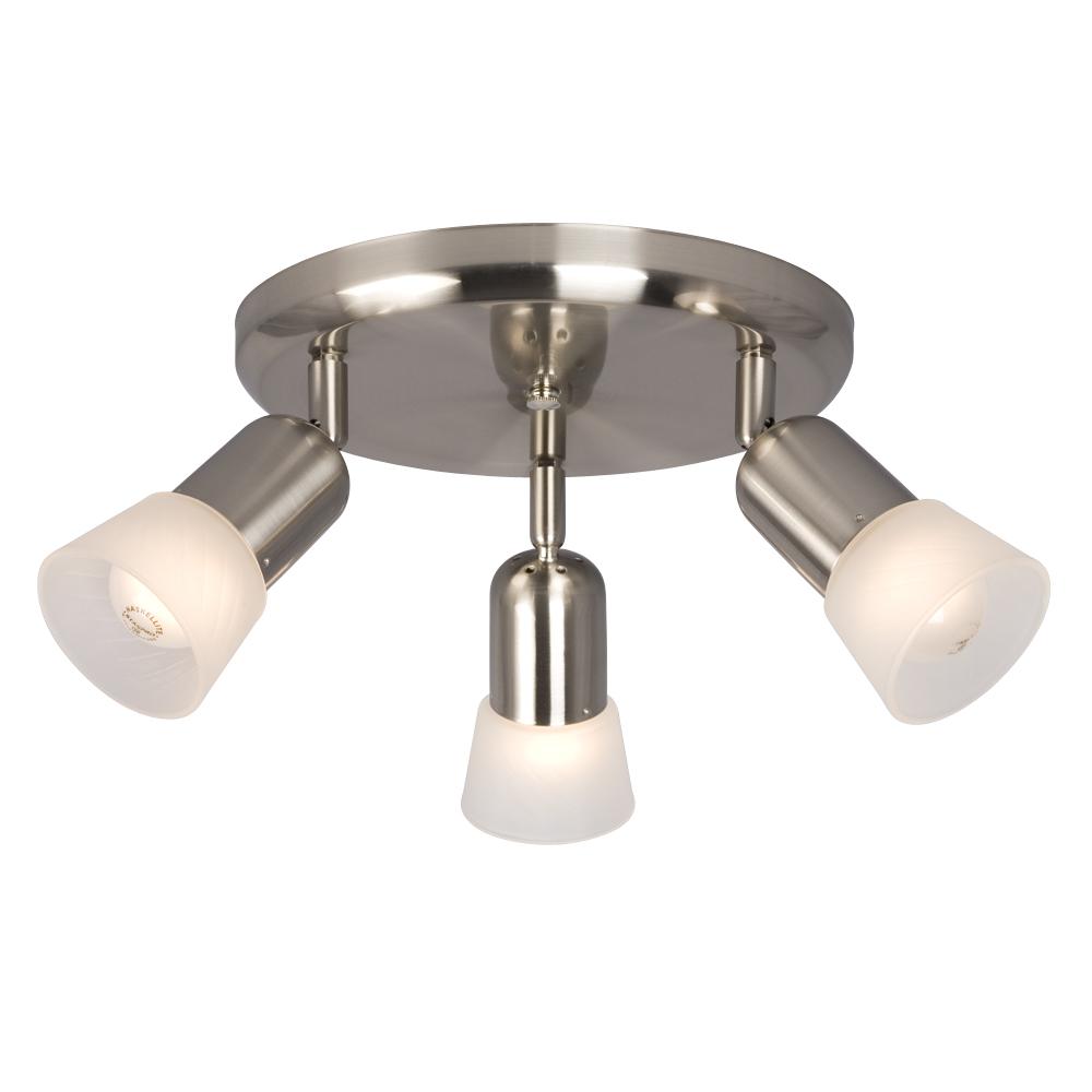 3 Light Spot Light - Brushed Nickel with Frosted Glass