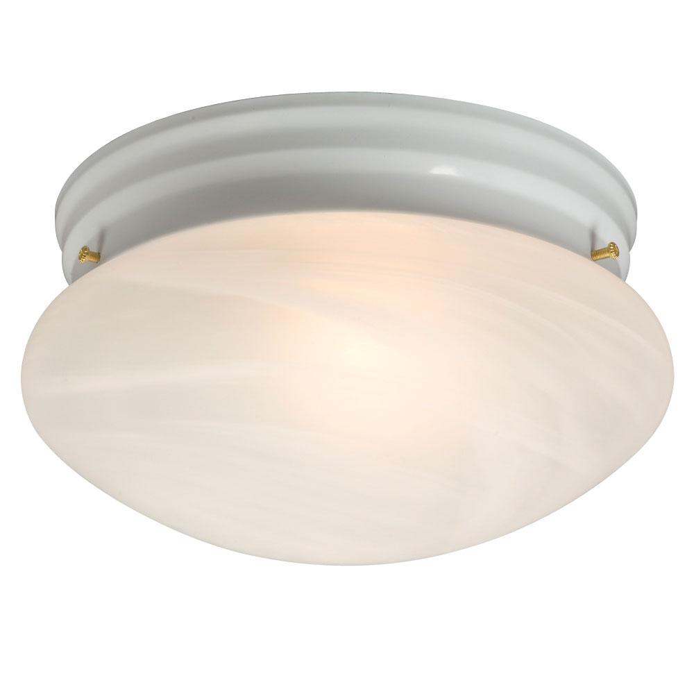 Utility Flush Mount Ceiling Light - in White finish with Marbled Glass