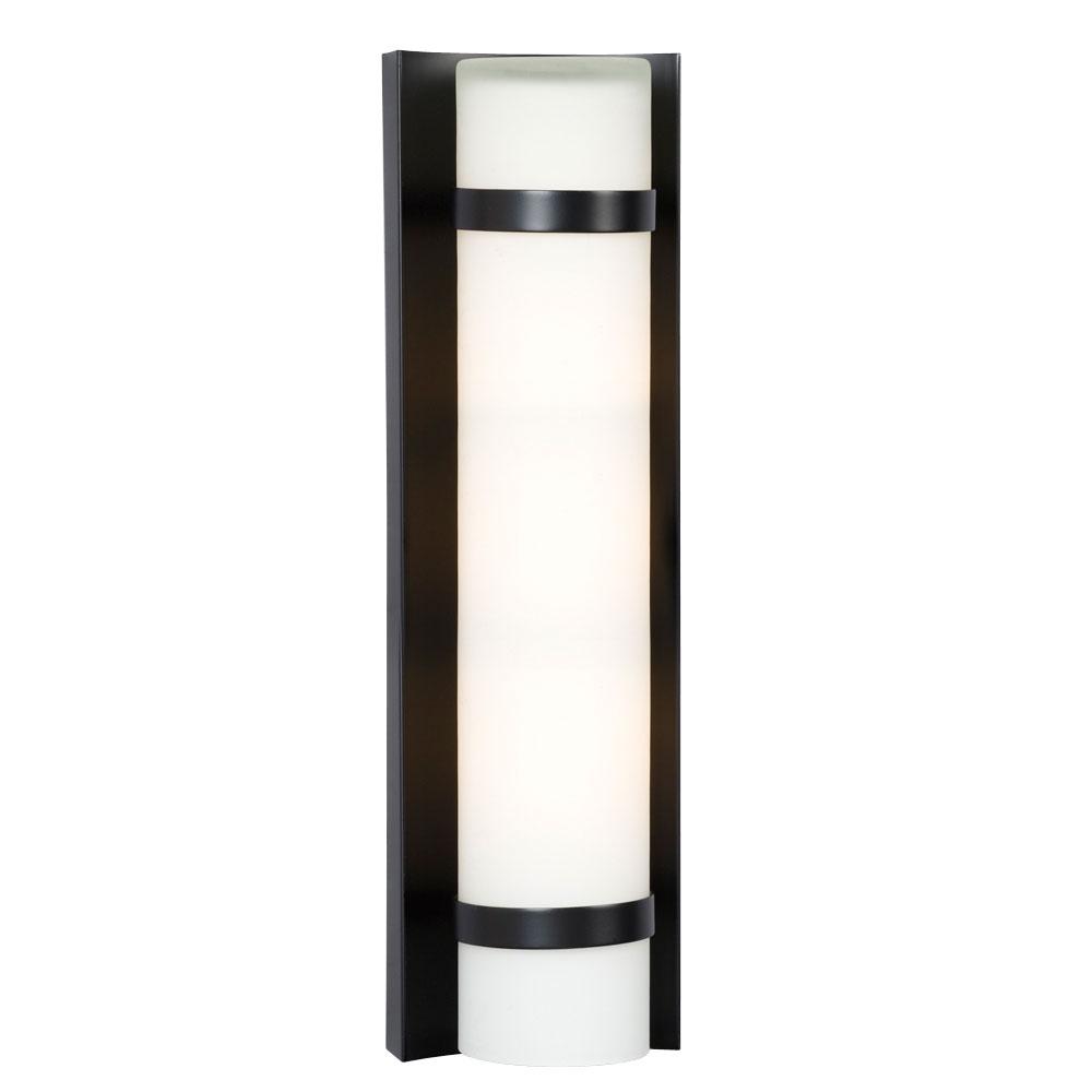 Wall Sconce - in Bronze finish with Satin White Glass (Suitable for Indoor or Outdoor Use)