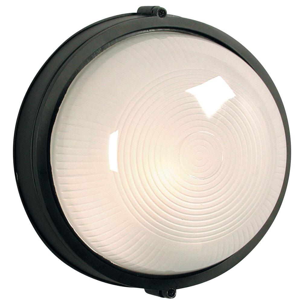 Outdoor Cast Aluminum Marine Light - in Black finish with Frosted Glass (Wall or Ceiling Mount)