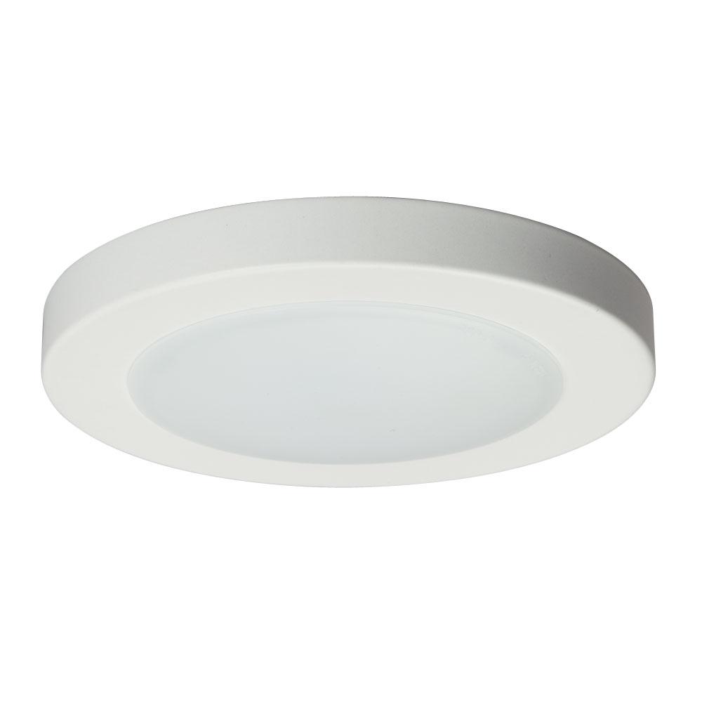 6" Dimmable 120V AC LED Slimline Surface Mount - in White finish with Polycarbonate Lens 5CCT