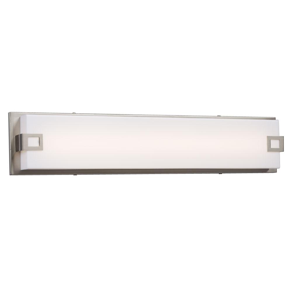LED Bath & Vanity Light - in Brushed Nickel Finish with White Acrylic Lens (AC LED, Dimmable, 3000K)
