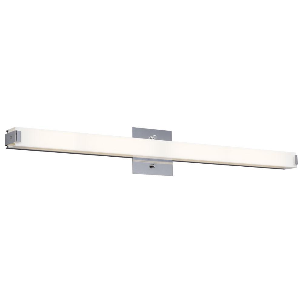 AC LED Vanity Chrome with Glossy White Acrylic Lens Dimmable
