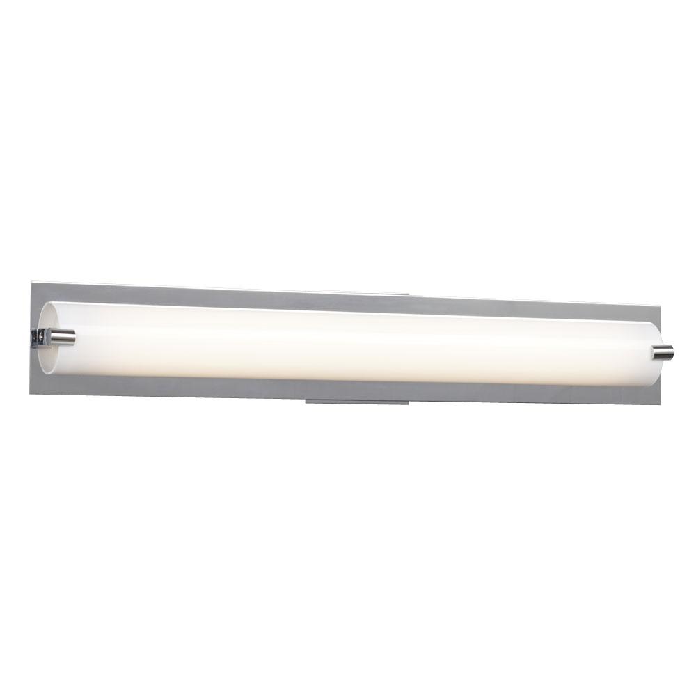 Dimmable 120V AC LED Vanity Chrome with White Glass