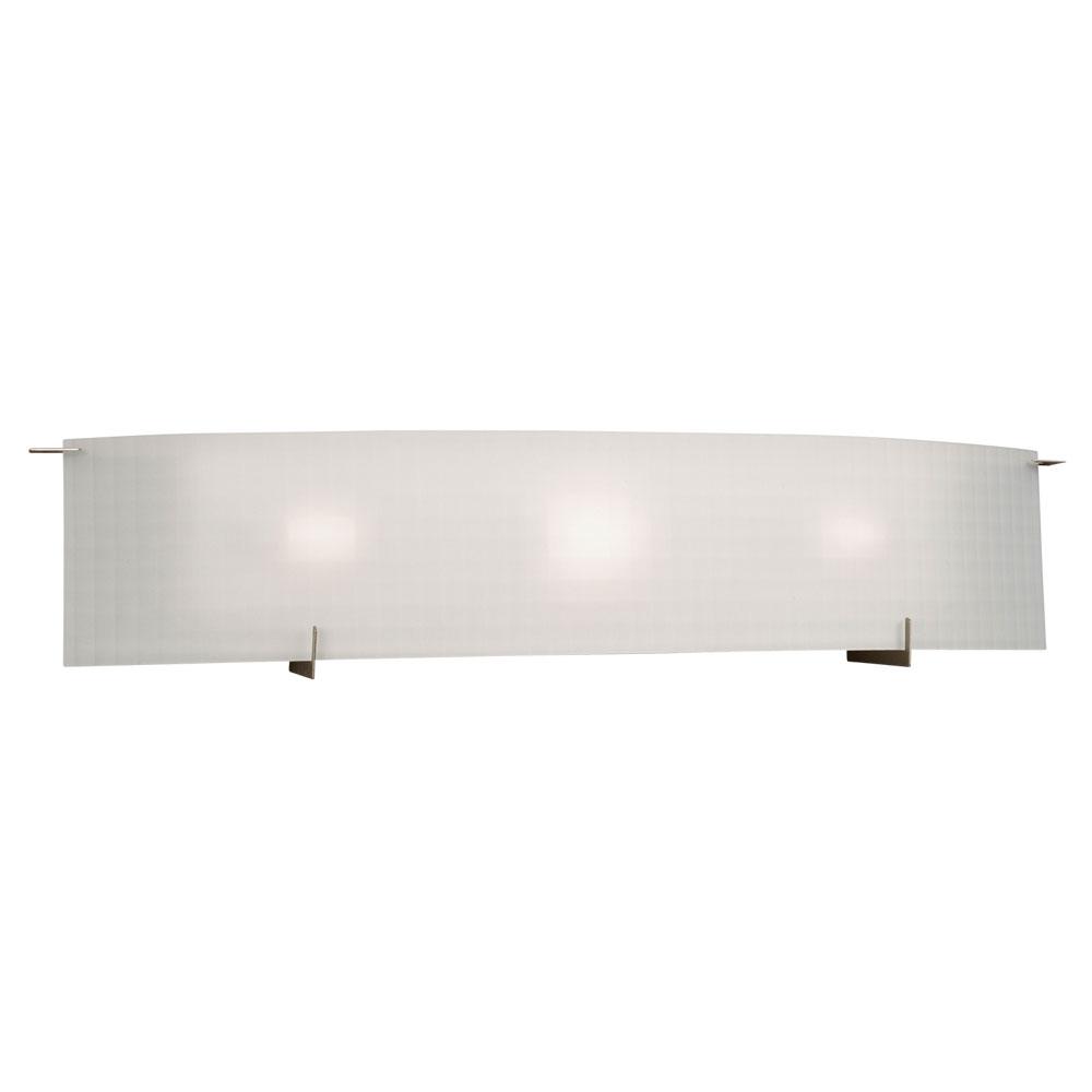 LED 3-Light Bath & Vanity Light - in Pewter Finish with Frosted Checkered Glass