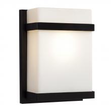 Galaxy Lighting 215580BK - 1-Light Outdoor/Indoor Wall Sconce - Black with Satin White Glass
